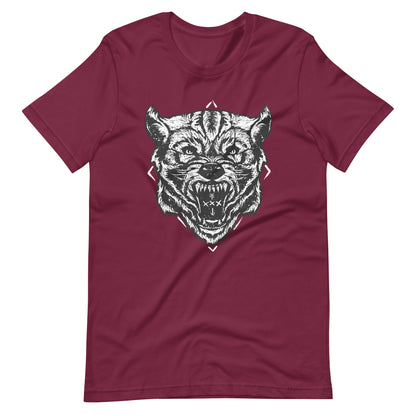 Wolf Head - Men's t-shirt - Maroon Front
