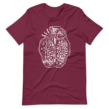 Brain Boom White - Men's t-shirt - Maroon Front