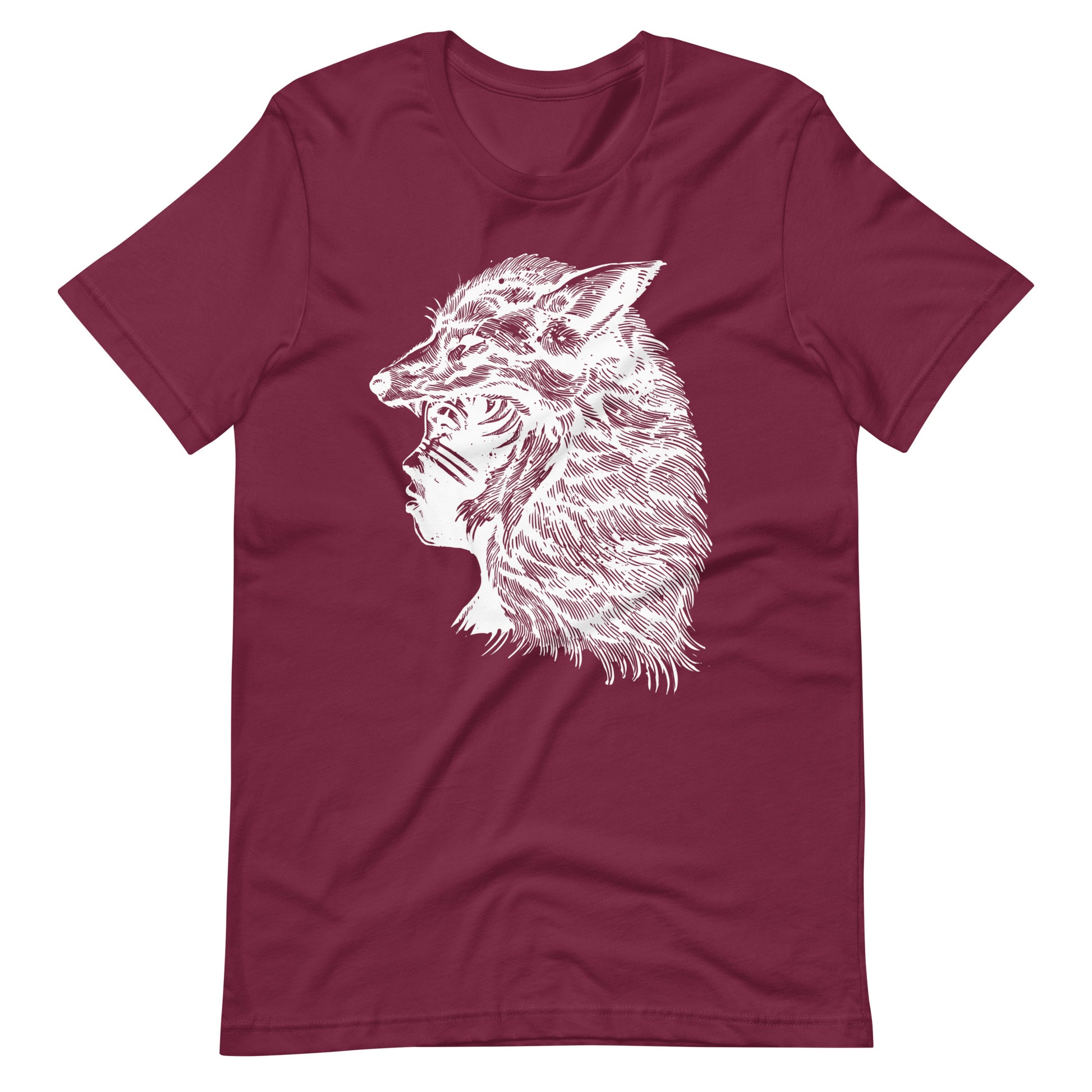 Fox Girl White - Men's t-shirt - Maroon Front