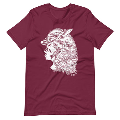 Fox Girl White - Men's t-shirt - Maroon Front