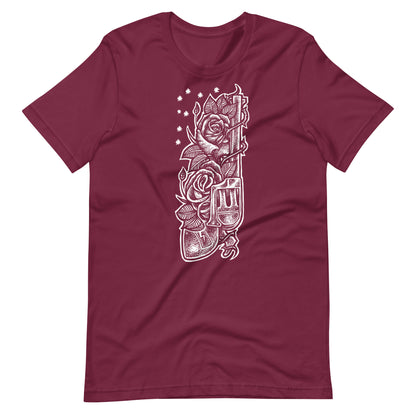 Gun White - Men's t-shirt - Maroon Front