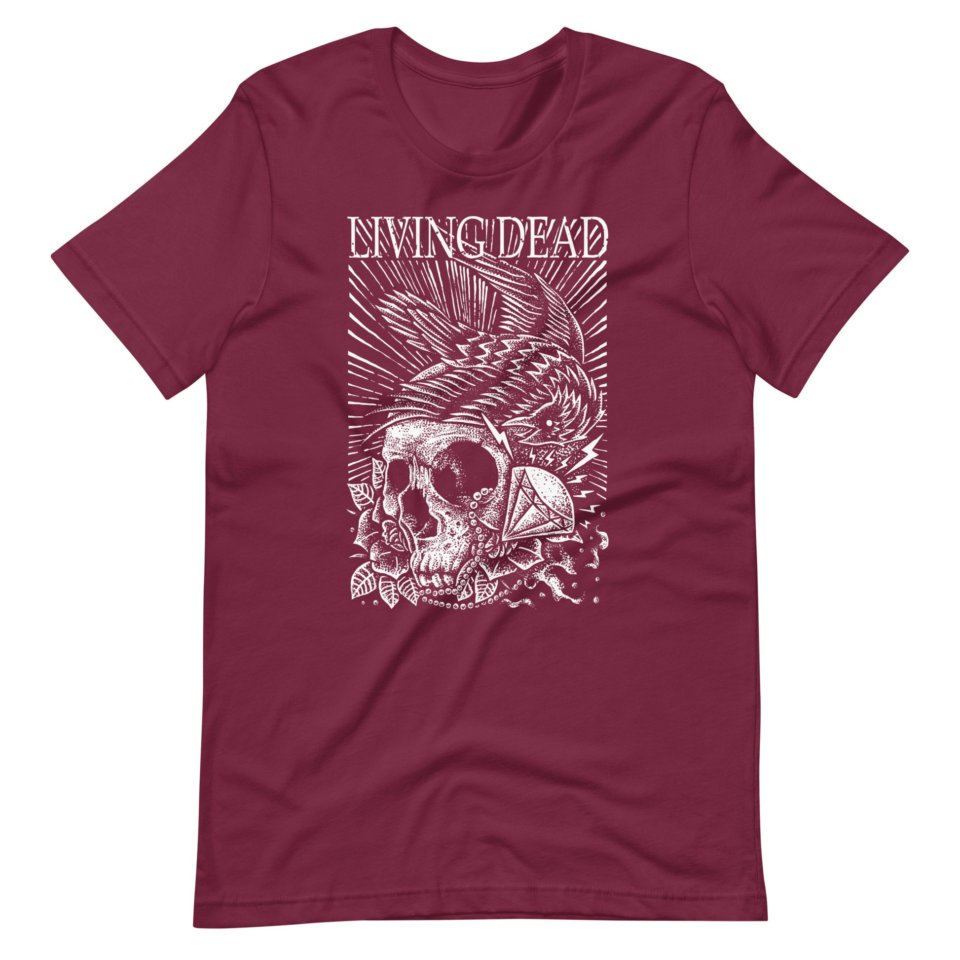 Living Dead Diamond White - Men's t-shirt - Maroon Front