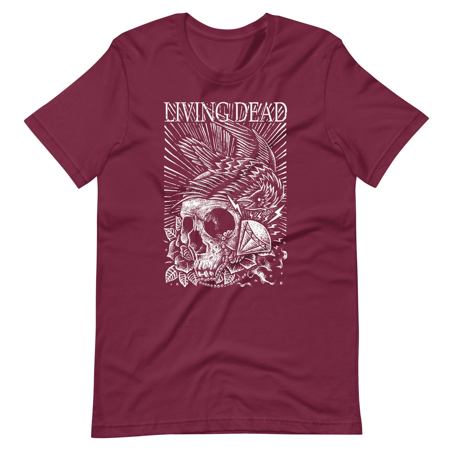 Living Dead Diamond White - Men's t-shirt - Maroon Front
