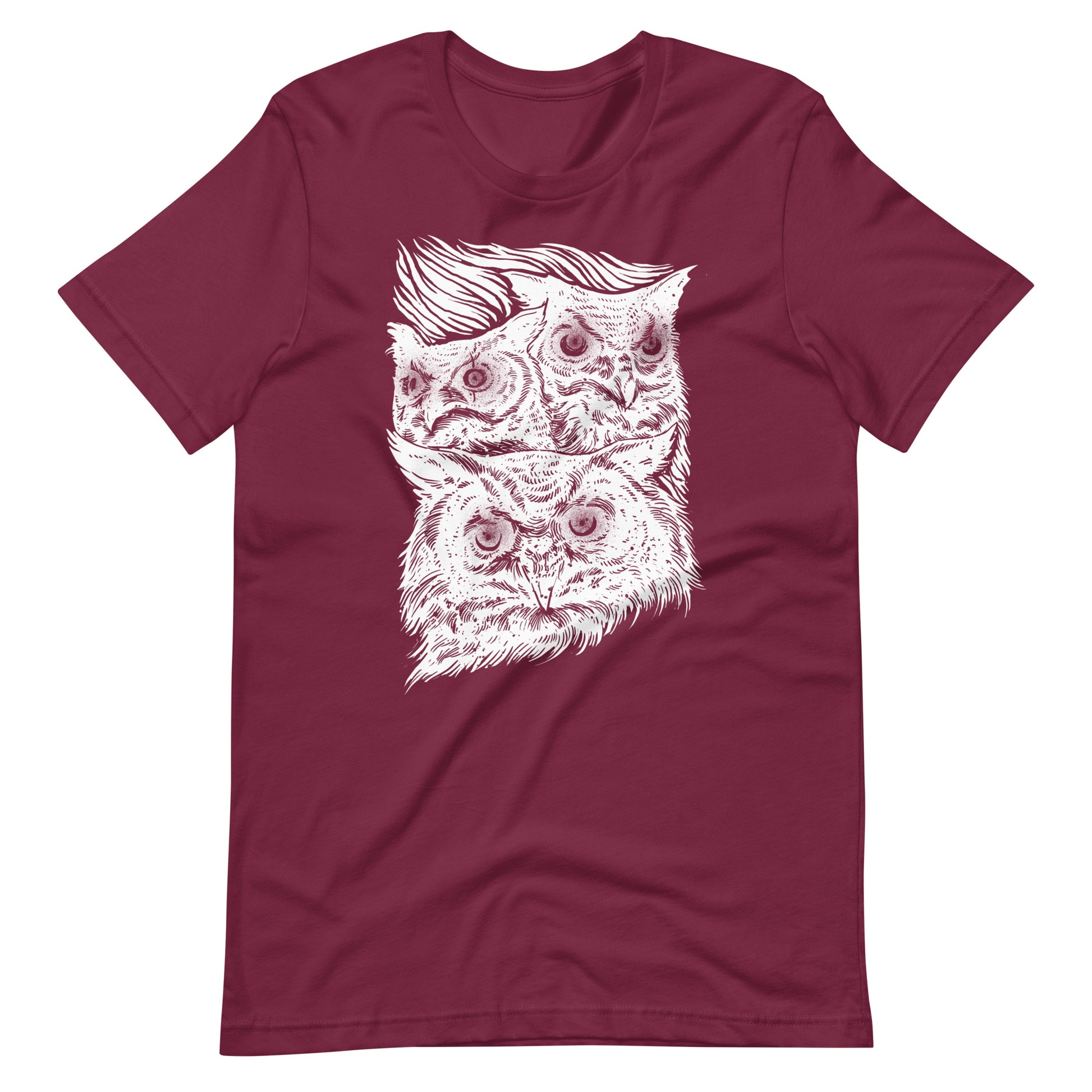 Night Eyes White - Men's t-shirt - Maroon Front