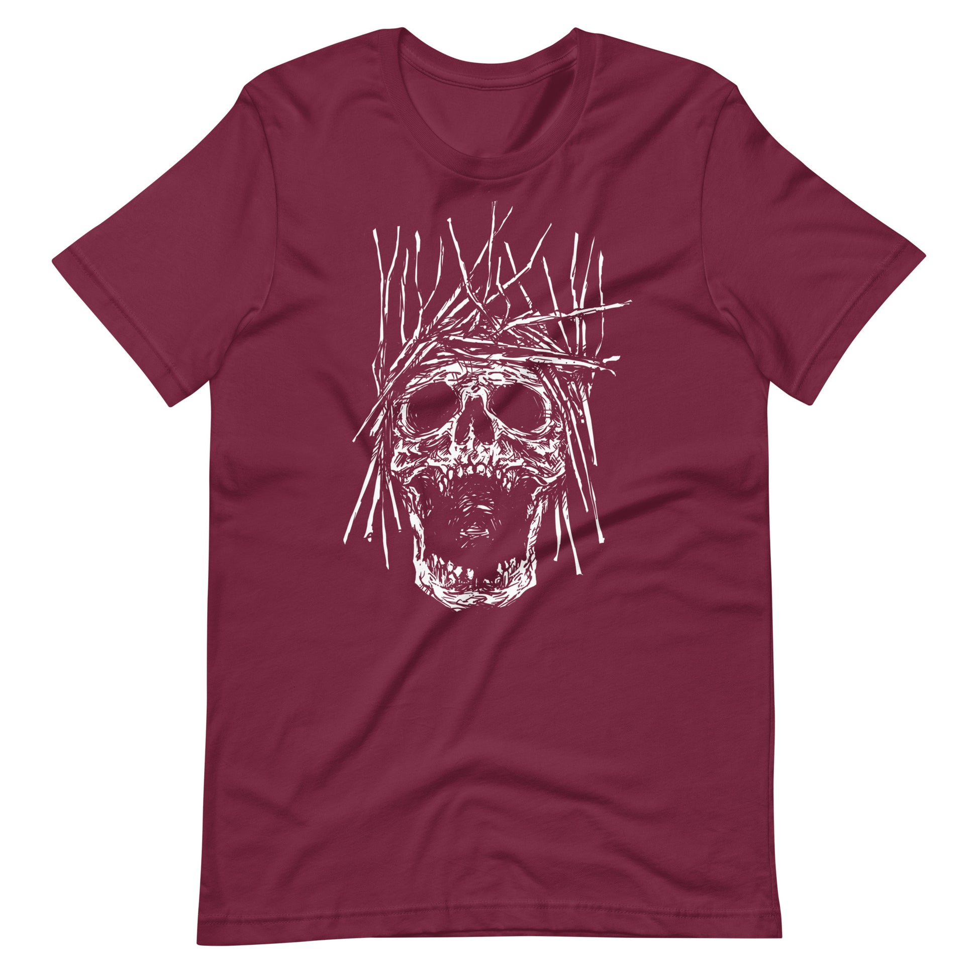 Skull H White - Men's t-shirt - Maroon Front