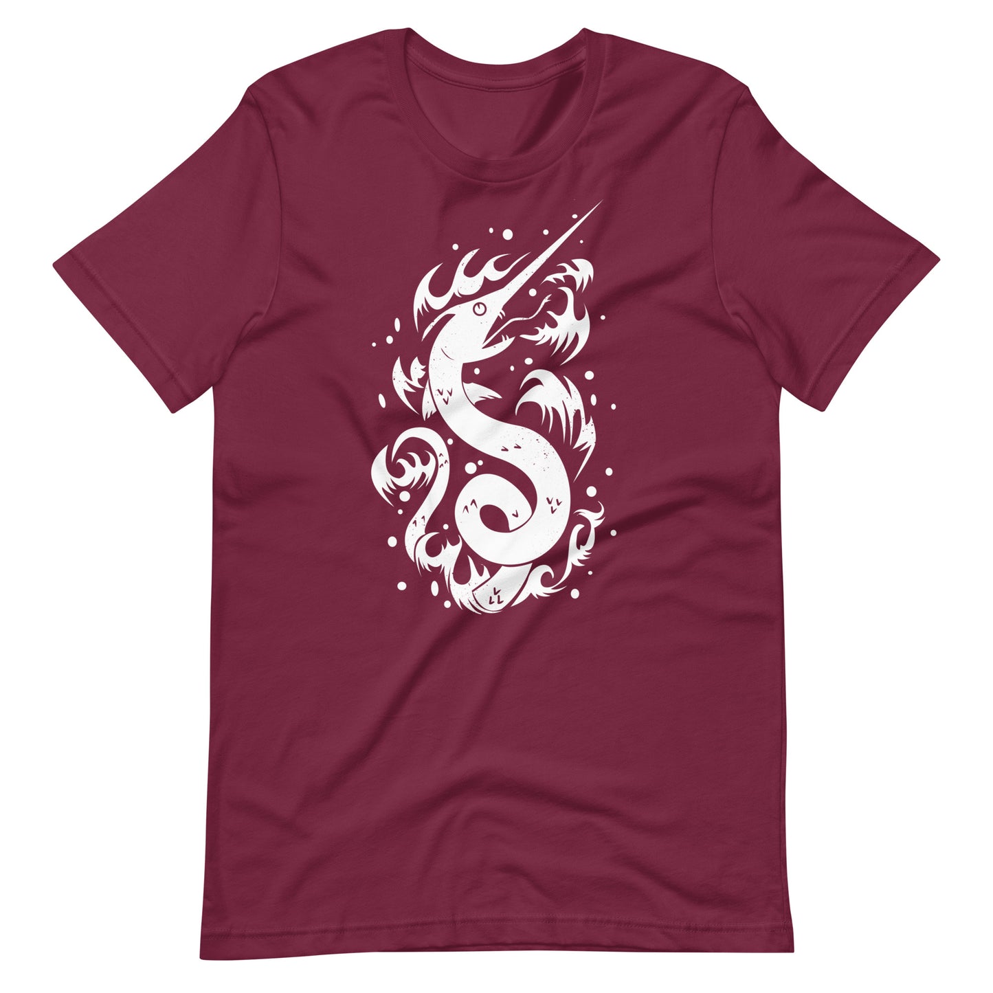 Snake Swordfish White - Men's t-shirt - Maroon Front