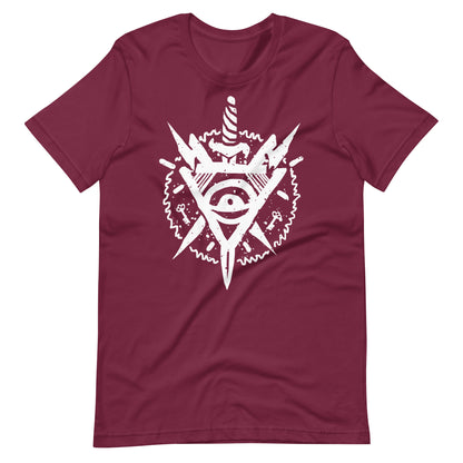 Triangle Eye White - Men's t-shirt - Maroon Front