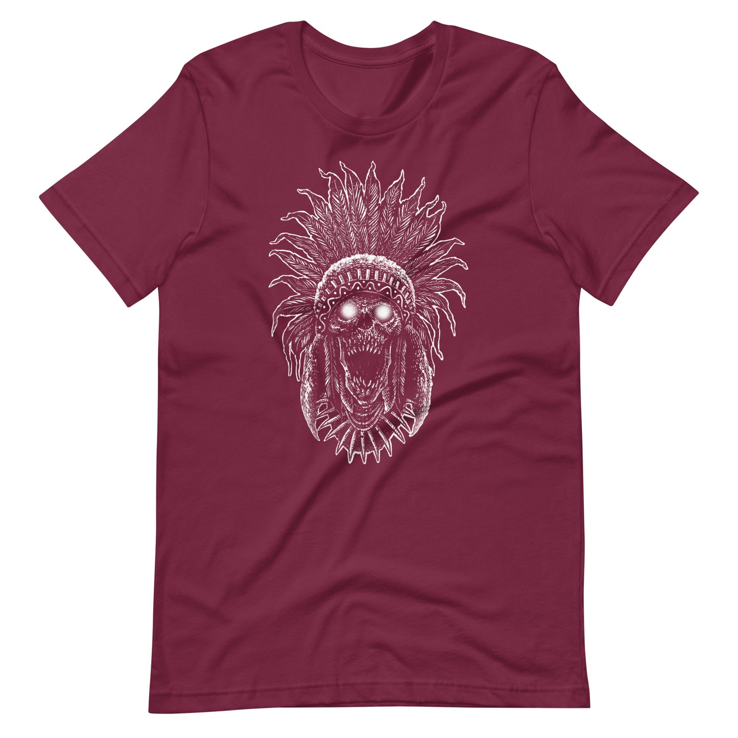 Tribe Skull White - Unisex t-shirt - Maroon Front