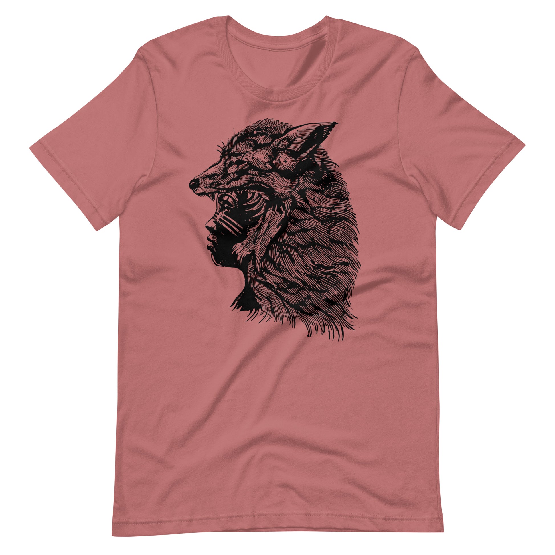 Fox Girl Black - Men's t-shirt - Mauve Front