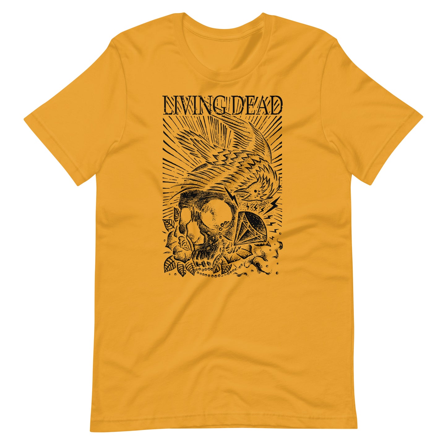 Living Dead Diamond Black - Men's t-shirt - Mustard Front