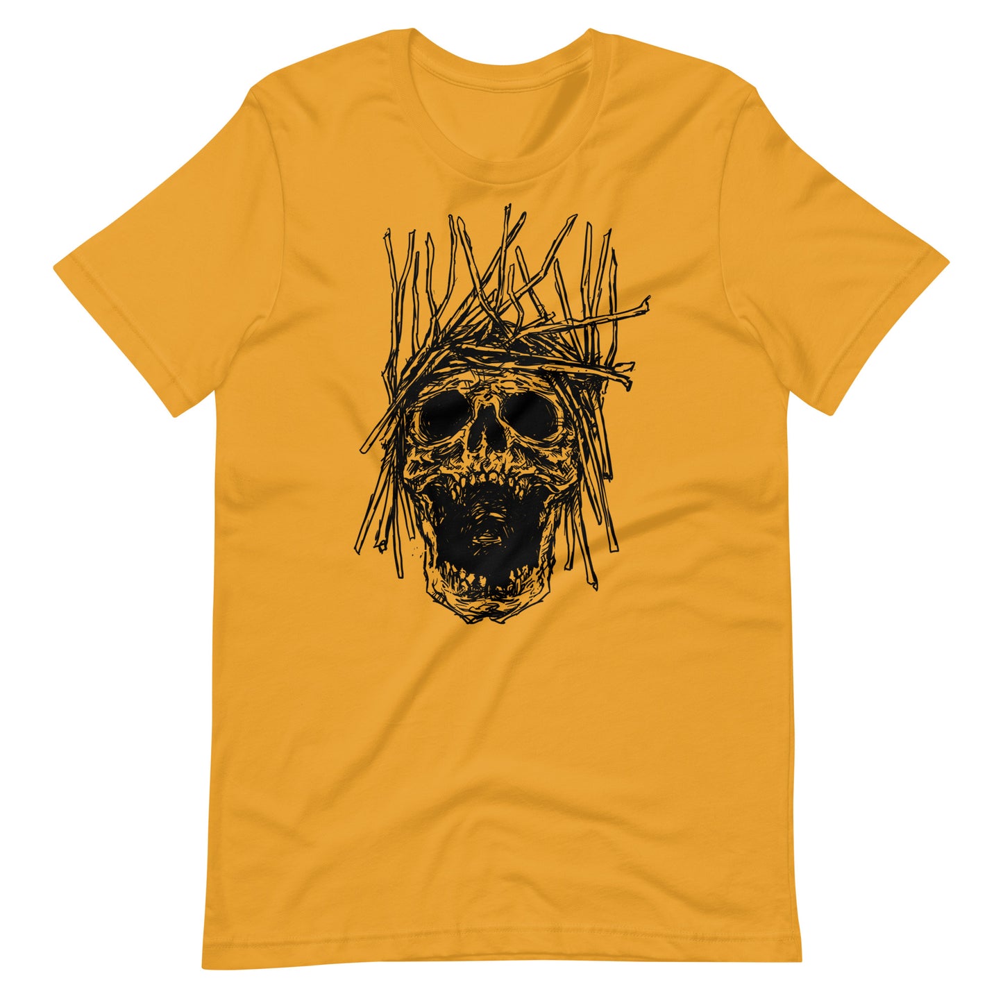 Skull H Black - Men's t-shirt - Mustard Front