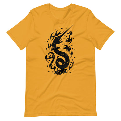 Snake Swordfish Black - Men's t-shirt - Mustard Front