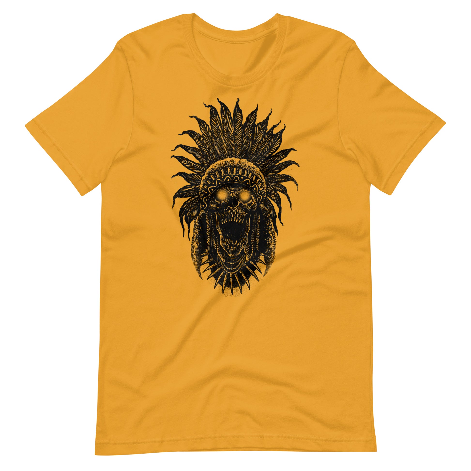 Tribe Skull Black - Men's t-shirt - Mustard Front