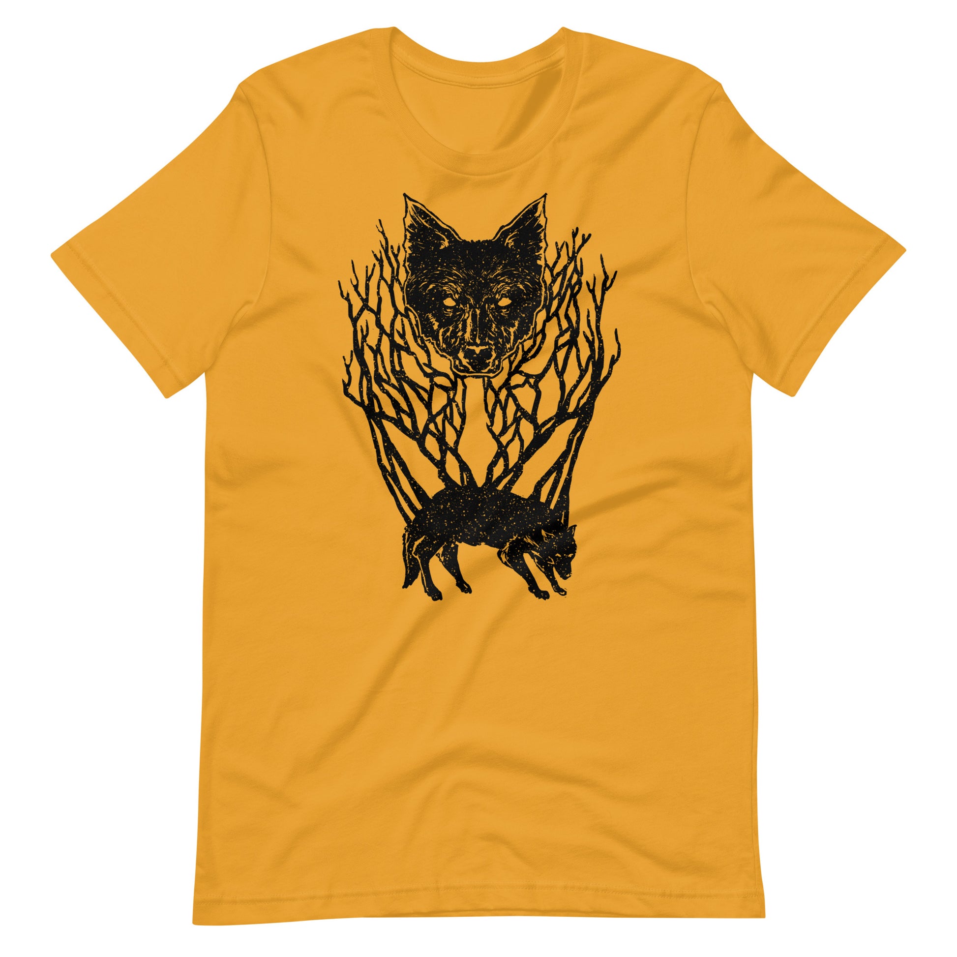Wolf Tree Black - Men's t-shirt - Mustard Front