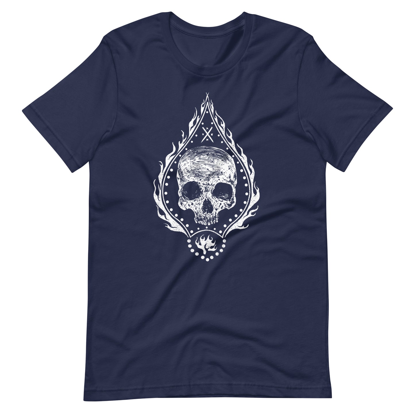 Fire Skull White - Men's t-shirt - Navy Front