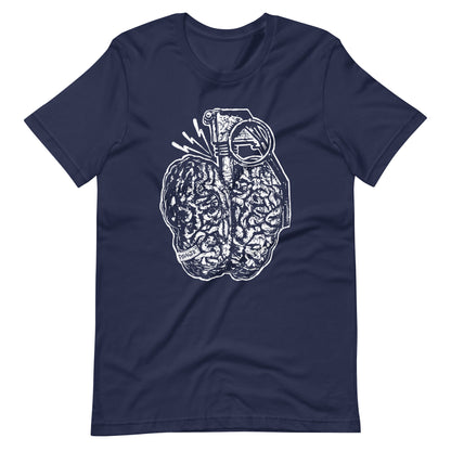 Brain Boom White - Men's t-shirt - Navy Front