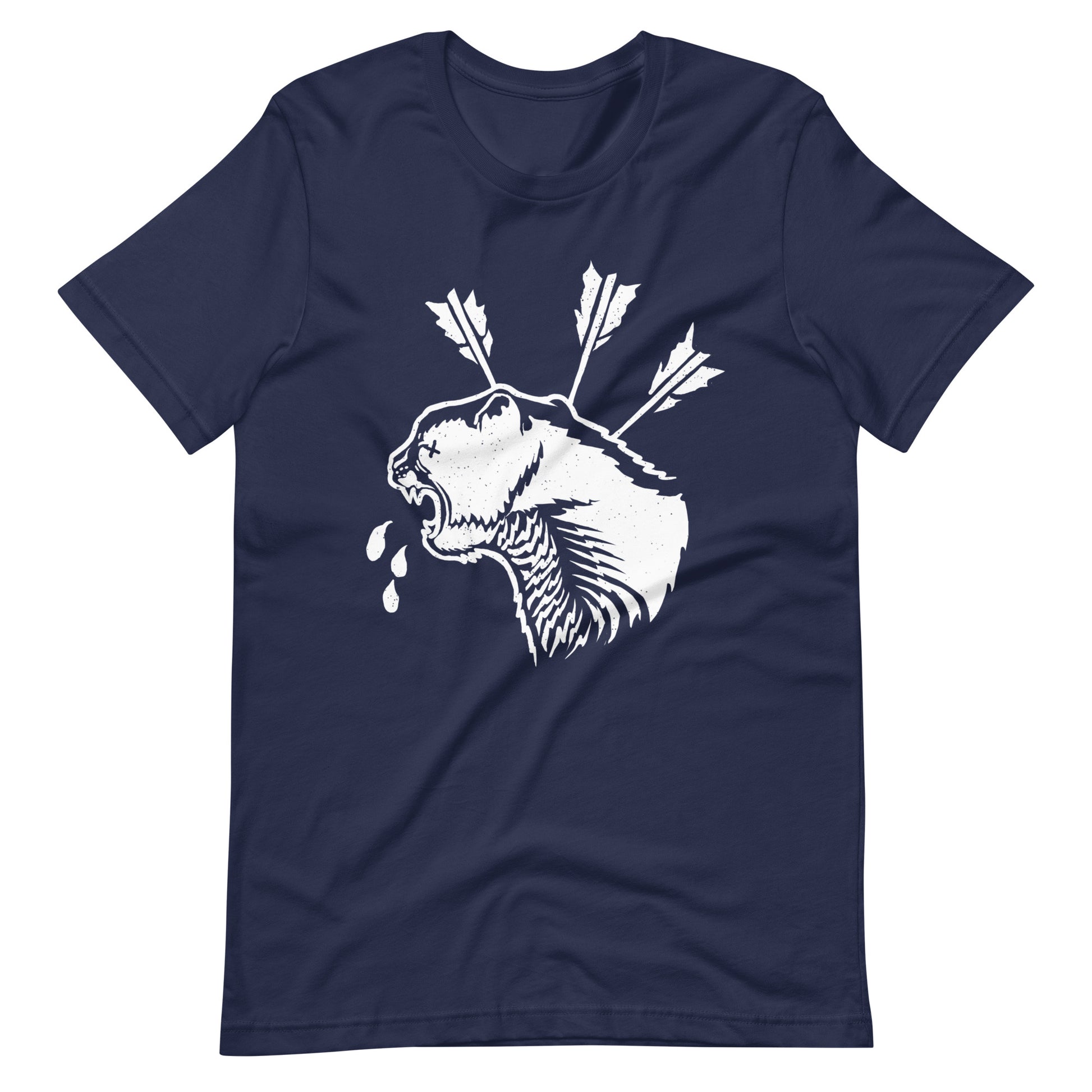 Cat Dead White - Men's t-shirt - Navy Front