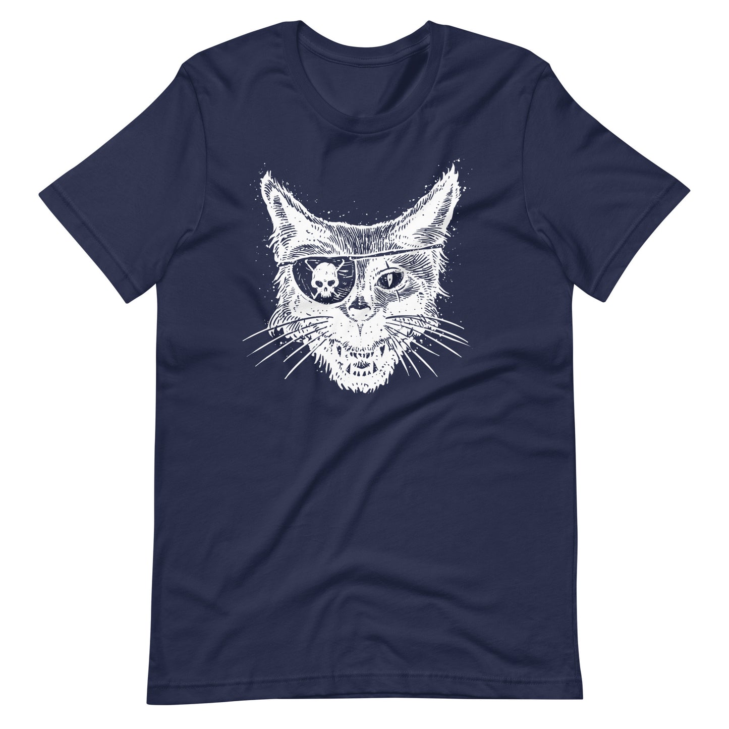 Cat Skull Eye White - Unisex t-shirt - Navy Front