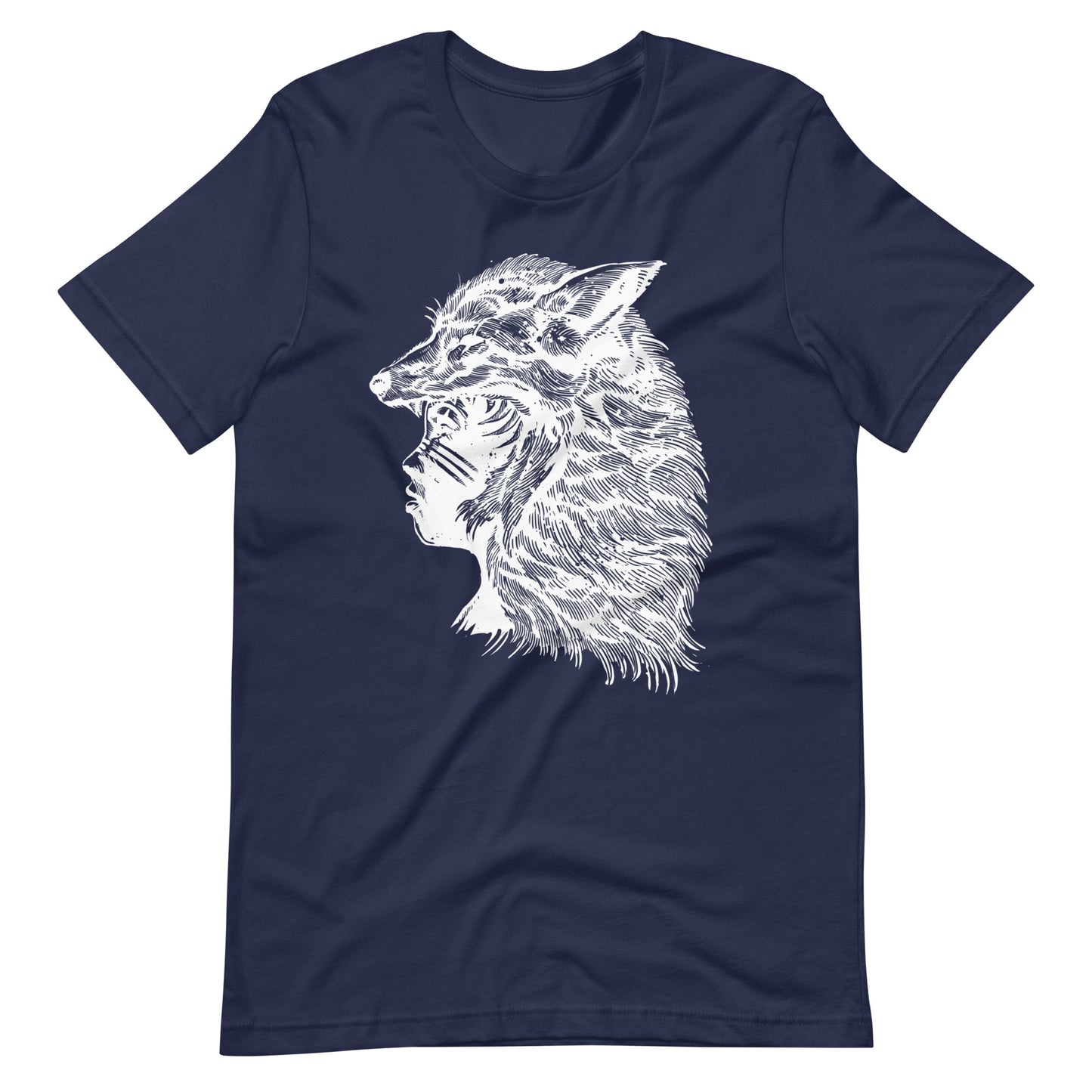 Fox Girl White - Men's t-shirt - Navy Front