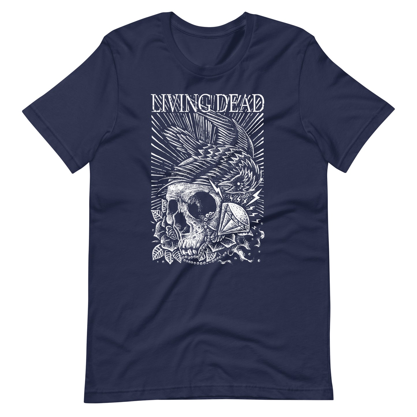 Living Dead Diamond White - Men's t-shirt - Navy Front