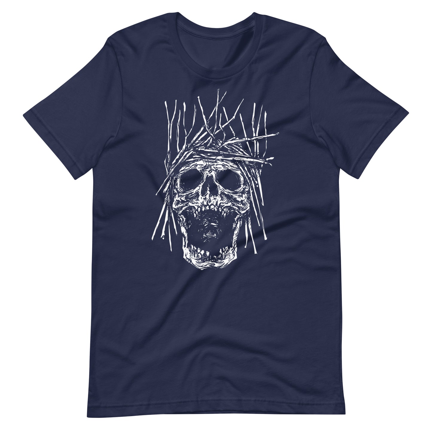 Skull H White - Men's t-shirt - Navy Front
