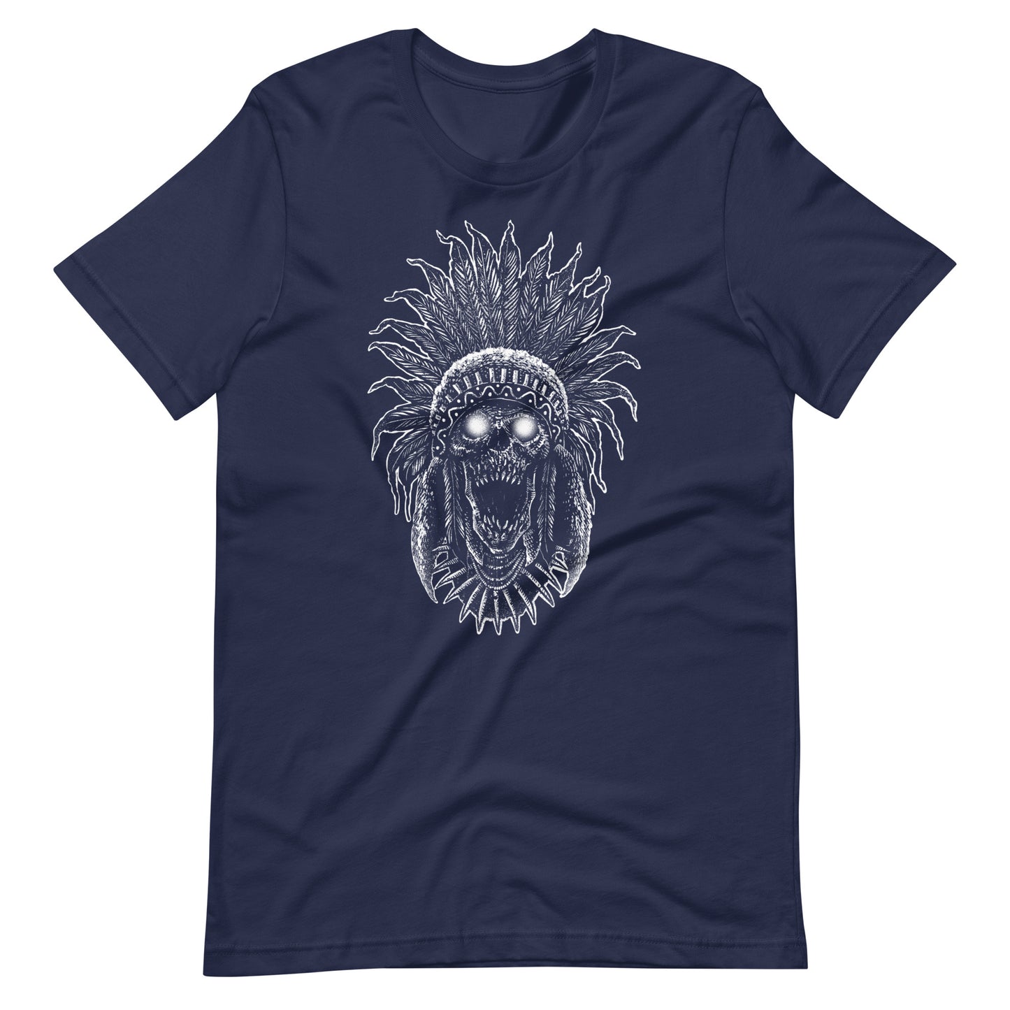 Tribe Skull White - Unisex t-shirt - Navy Front