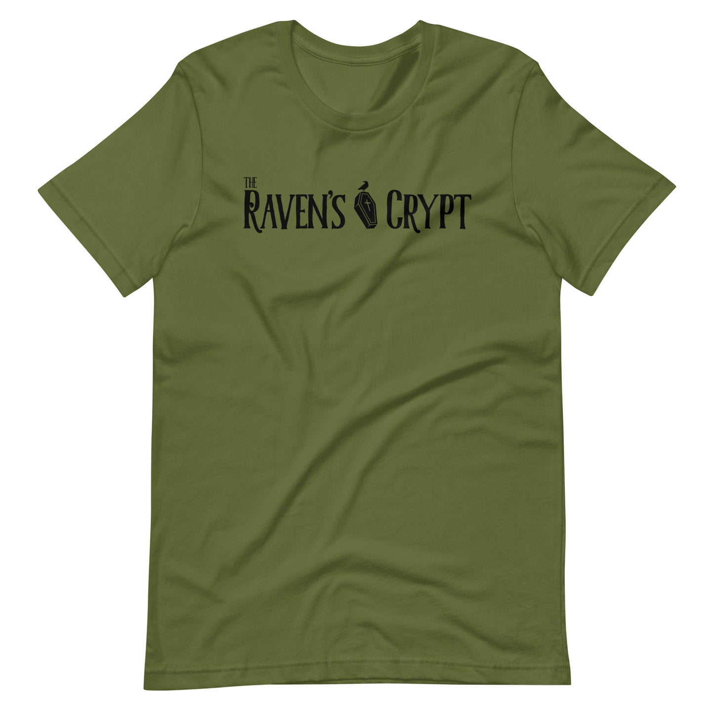 The Raven's Crypt Black Logo - Unisex t-shirt - Olive Front