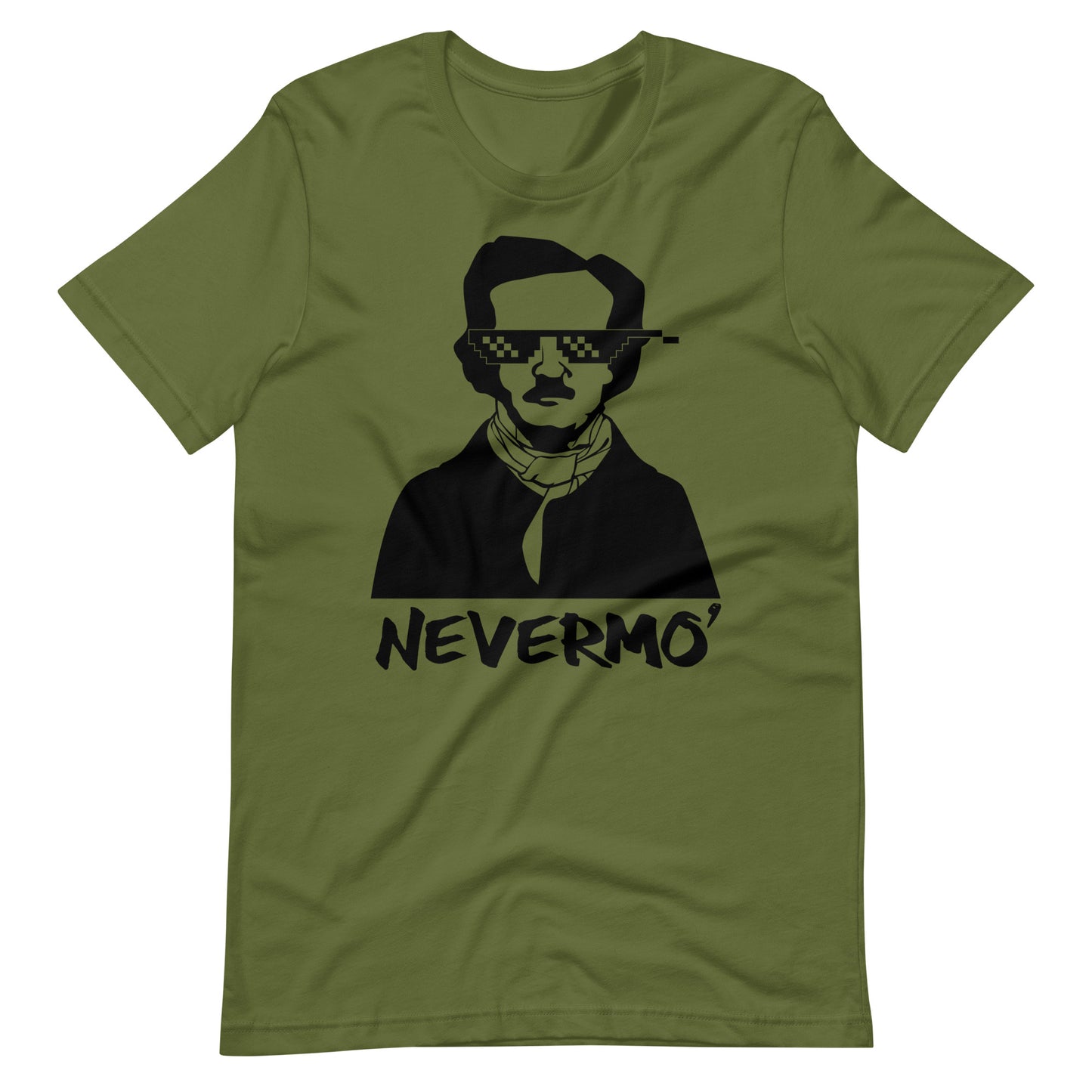 Women's Edgar Allan Poe "Nevermo" t-shirt - Olive Front