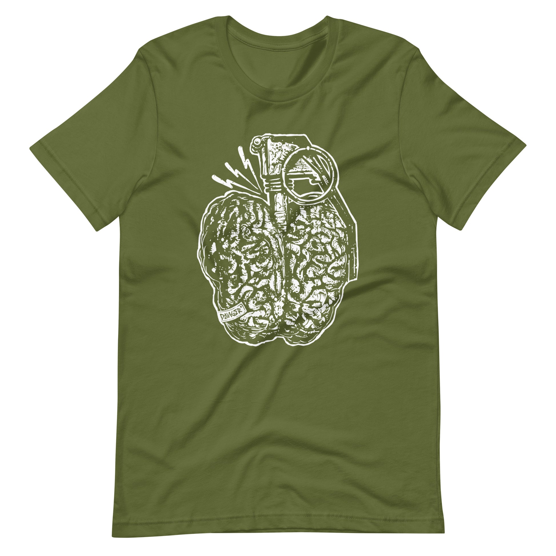 Brain Boom White - Men's t-shirt - Olive Front