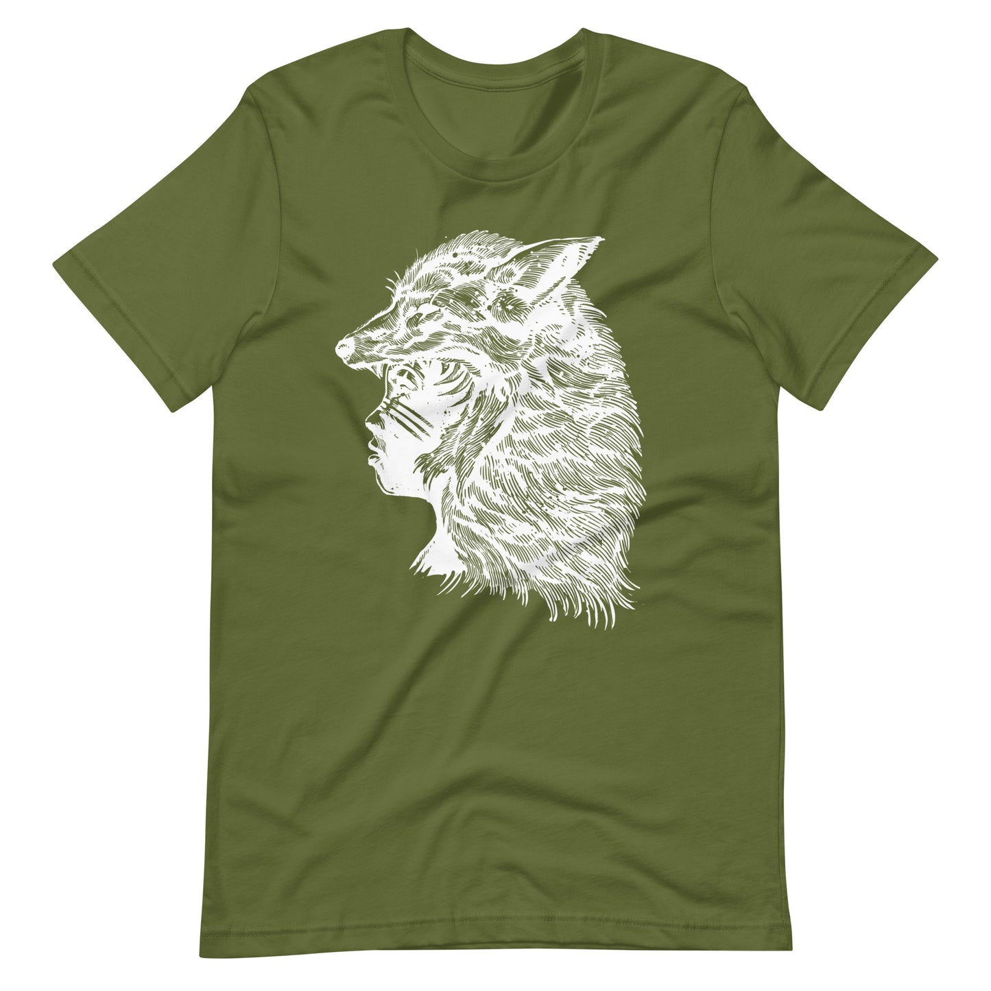 Fox Girl White - Men's t-shirt - Olive Front