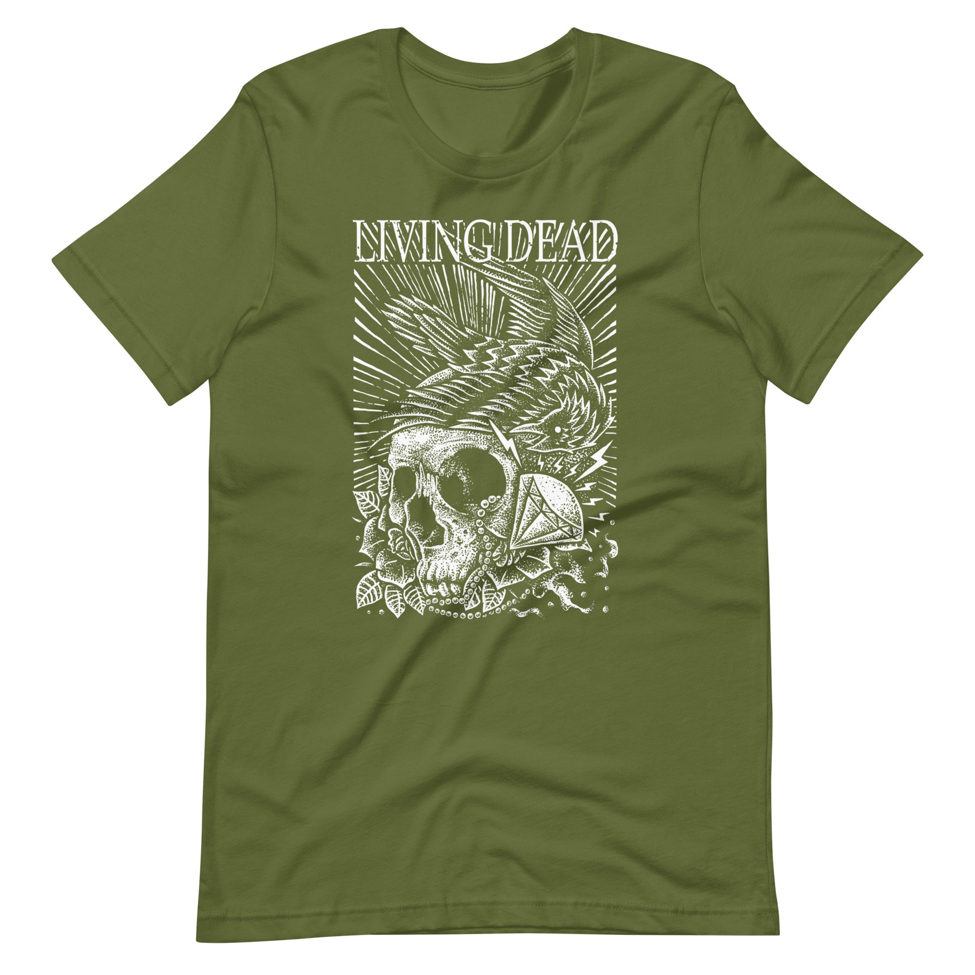 Living Dead Diamond White - Men's t-shirt - Olive Front