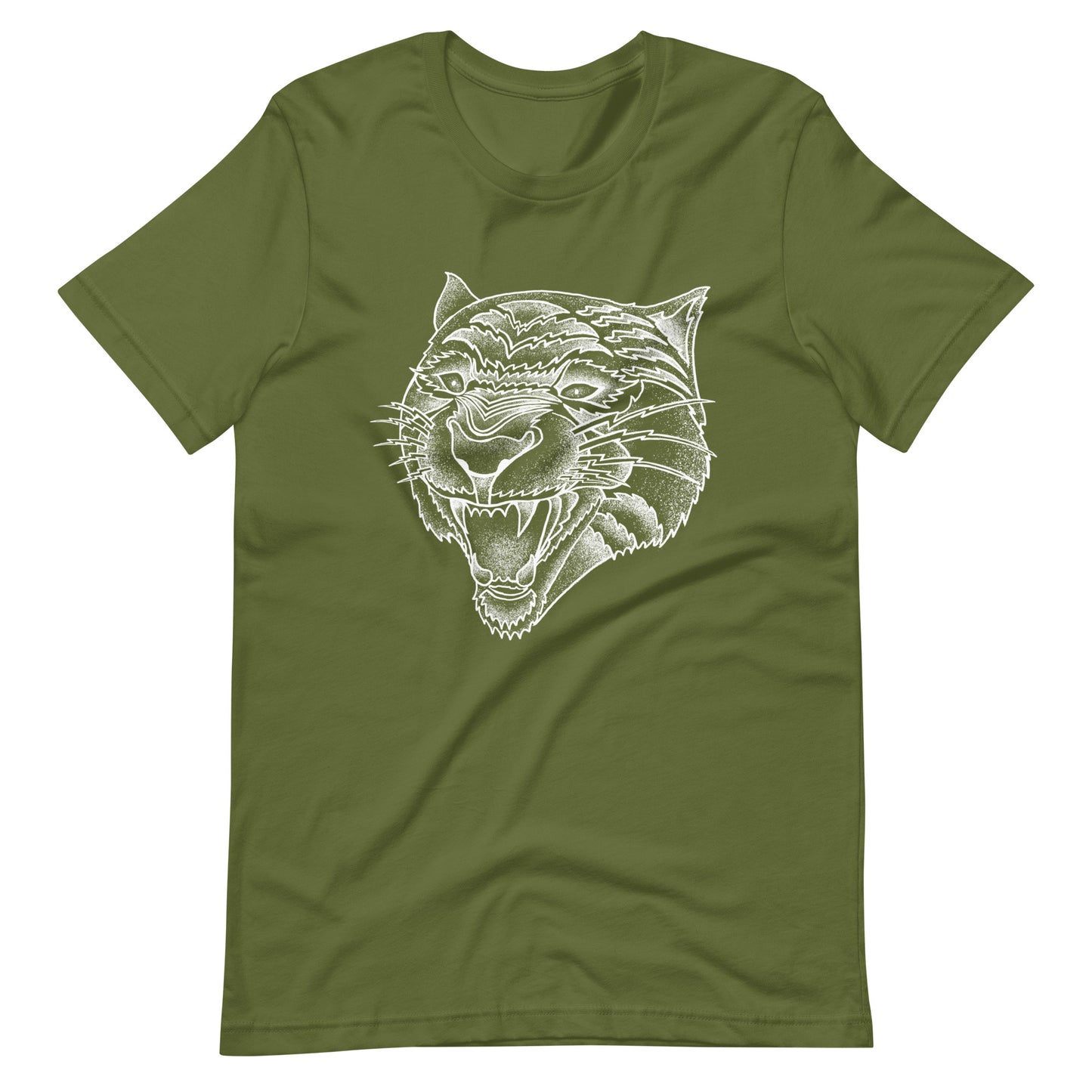 Panther White - Men's t-shirt - Olive Front