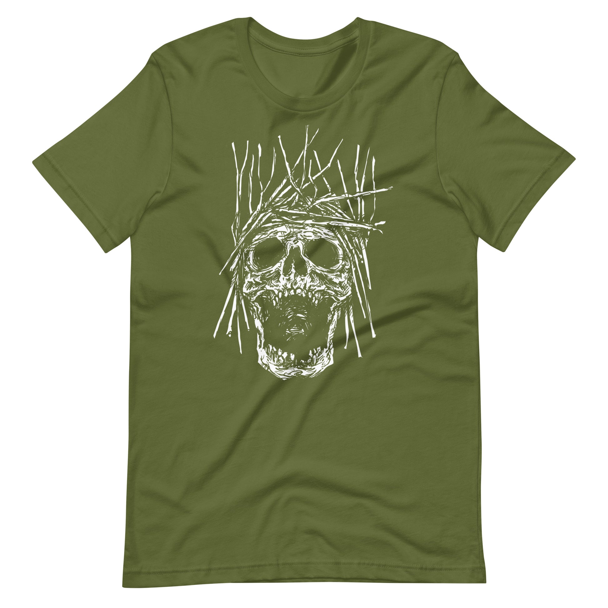 Skull H White - Men's t-shirt - Olive Front