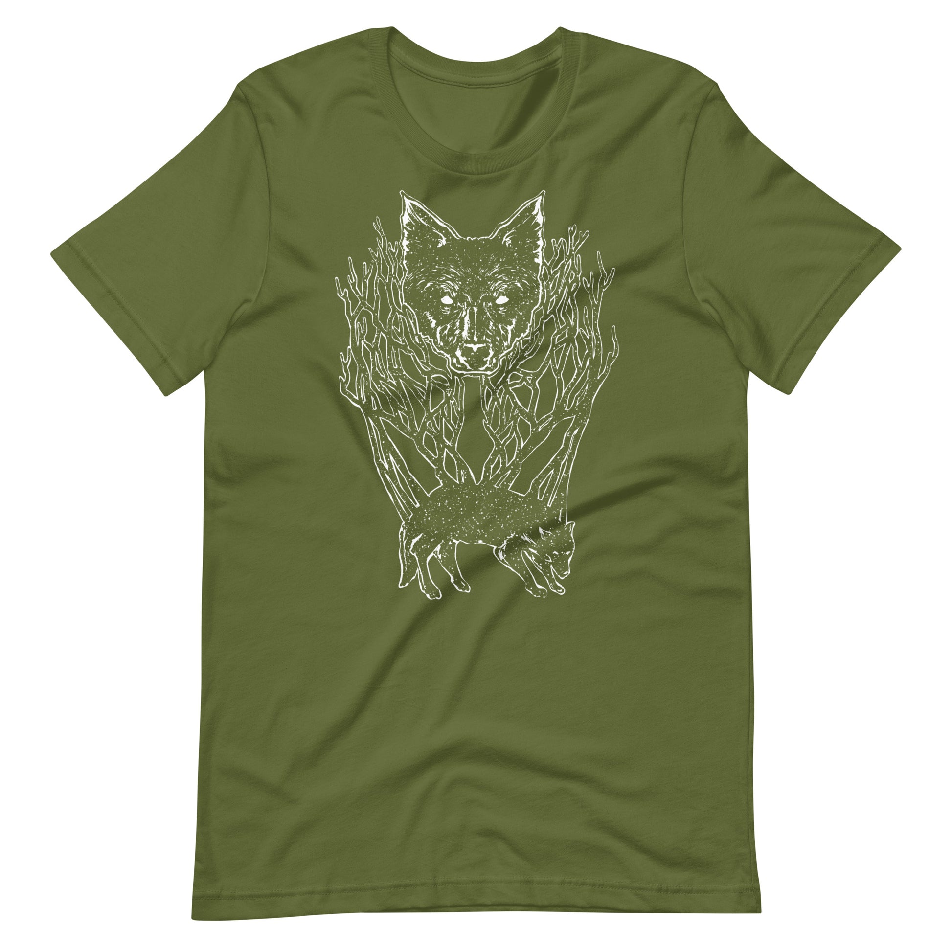 Wolf Tree White - Men's t-shirt - Olive Front