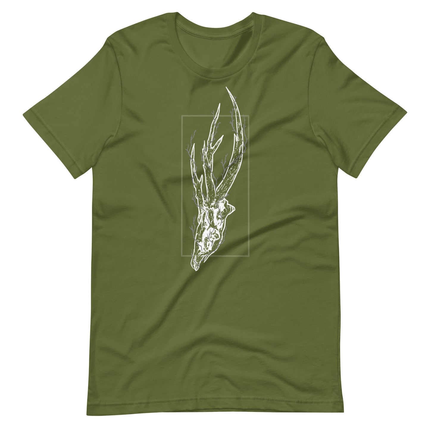 Deer Skull Tree White - Men's t-shirt - Olive Front