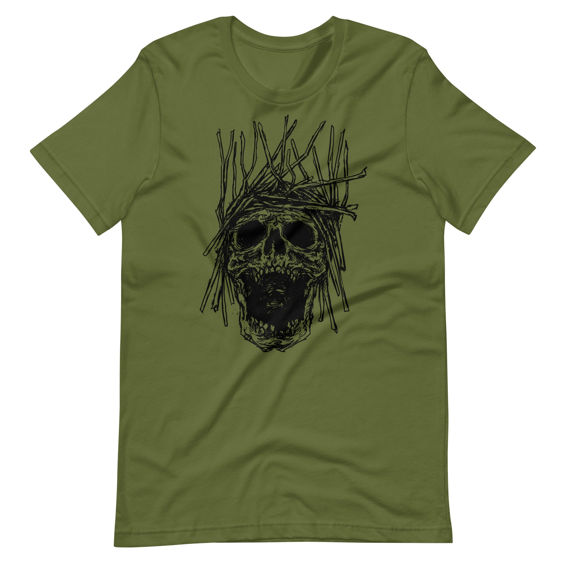 Skull H Black - Men's t-shirt - Olive Front