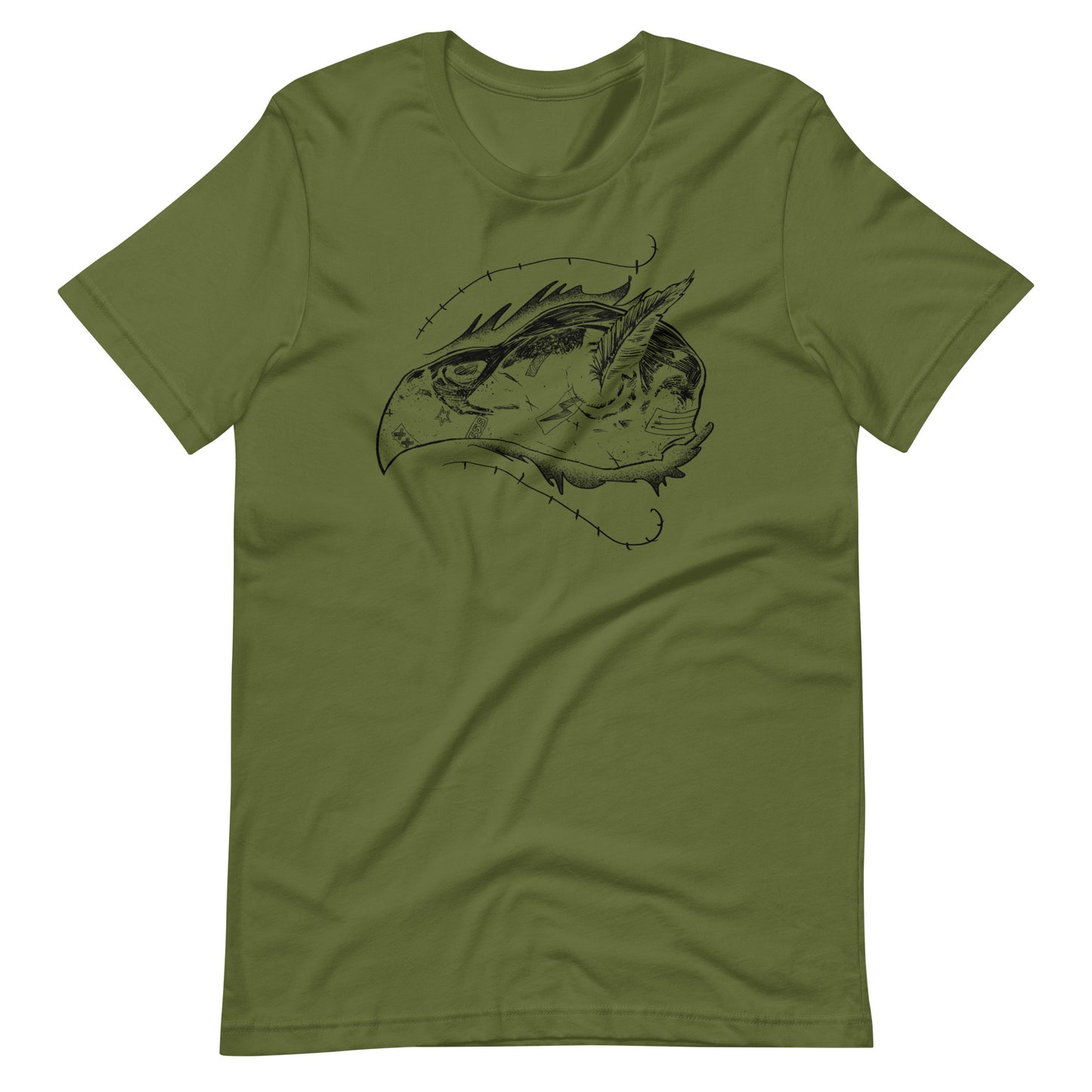 Skull Bird Black - Men's t-shirt - Olive Front