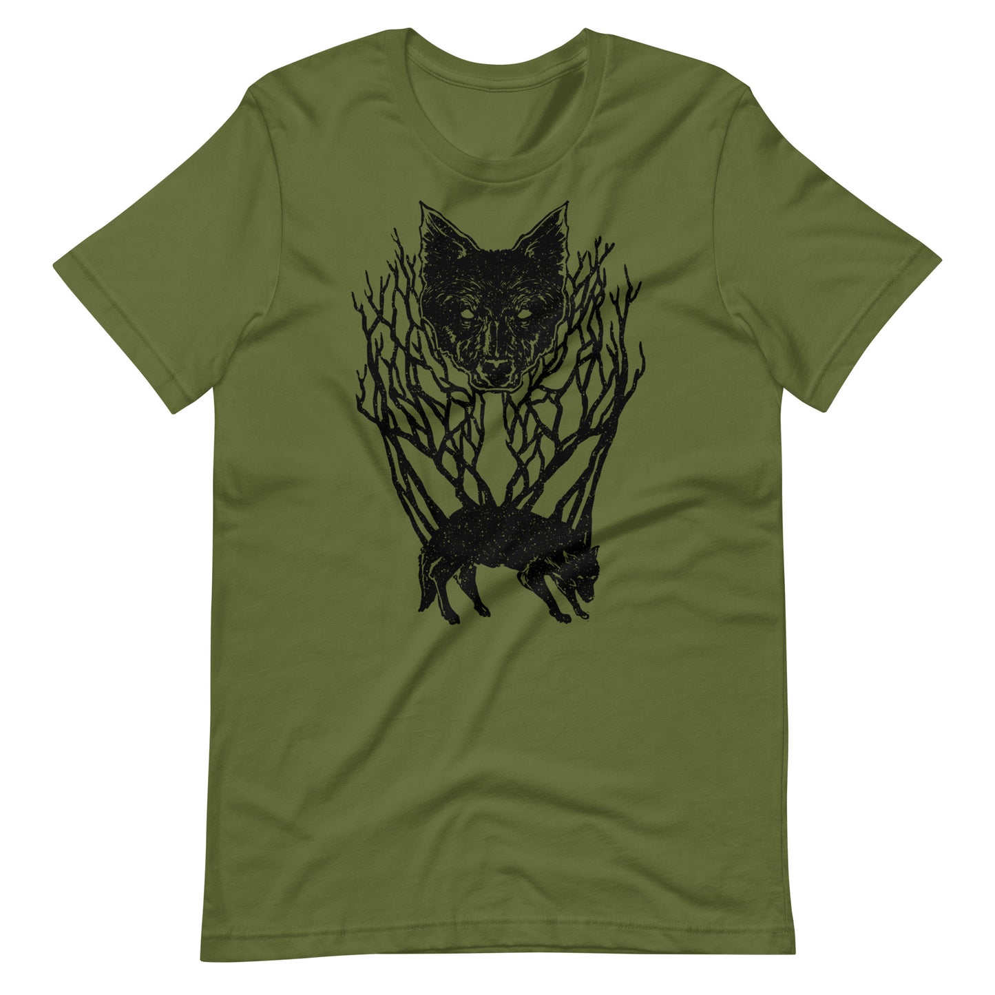 Wolf Tree Black - Men's t-shirt - Olive Front
