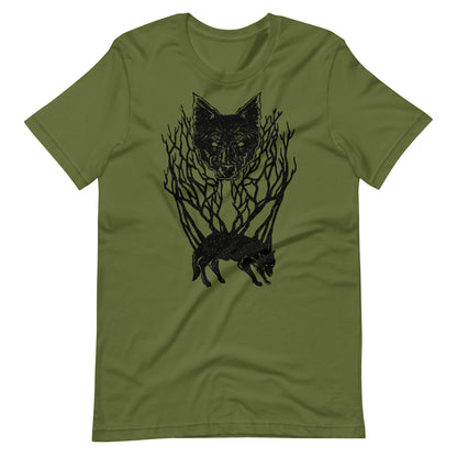 Wolf Tree Black - Men's t-shirt - Olive Front
