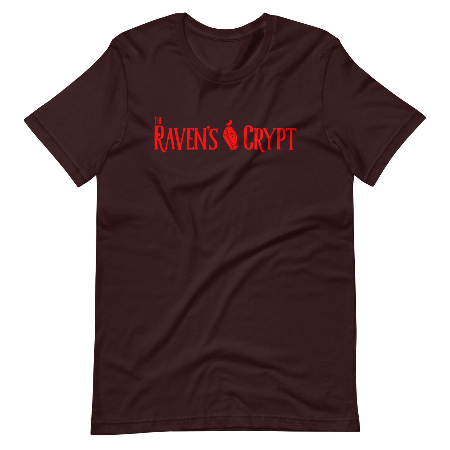 The Raven's Crypt Red Logo - Unisex t-shirt - Oxblood Black Front