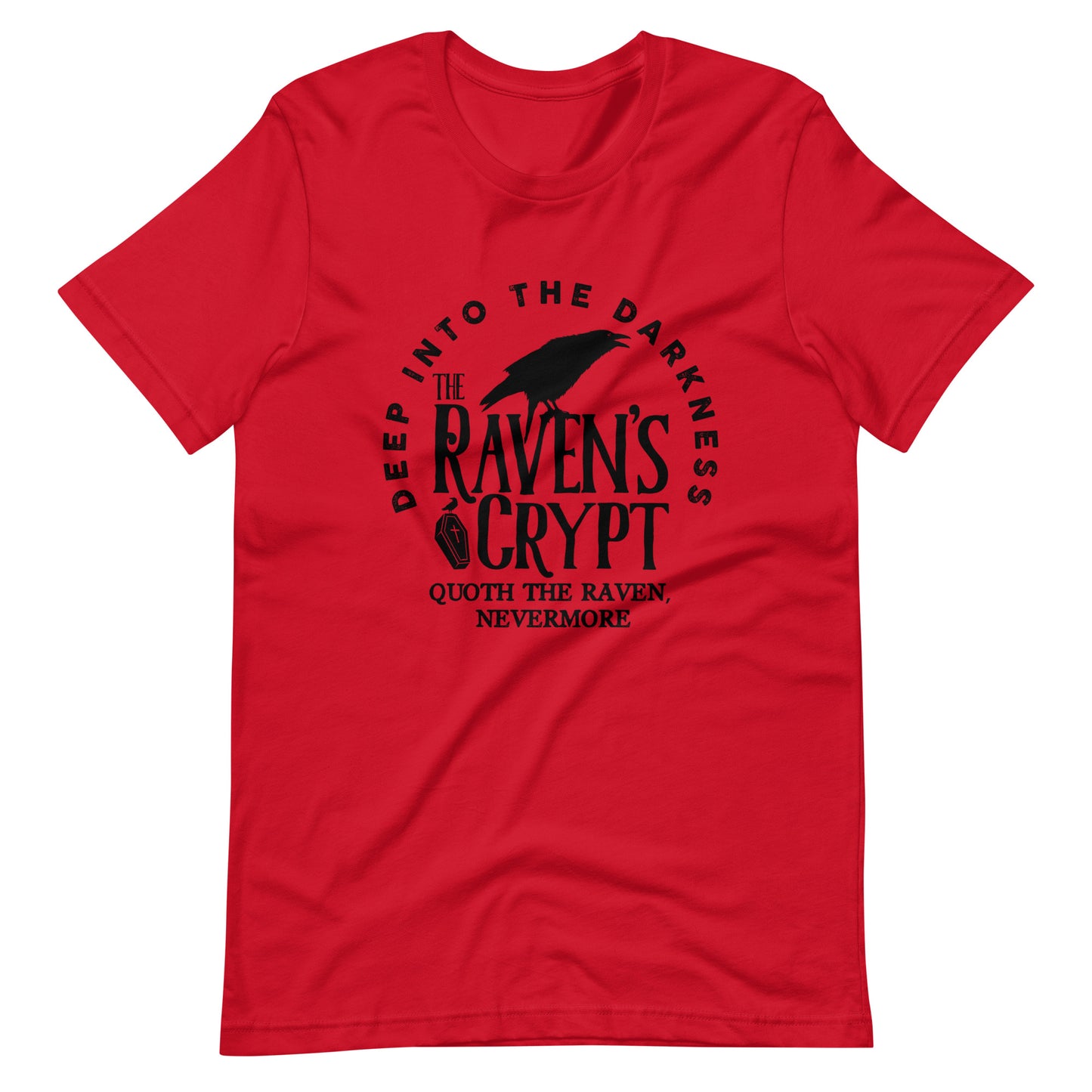 Deep Into the Darkness The Raven's Crypt - Men's t-shirt Red Front