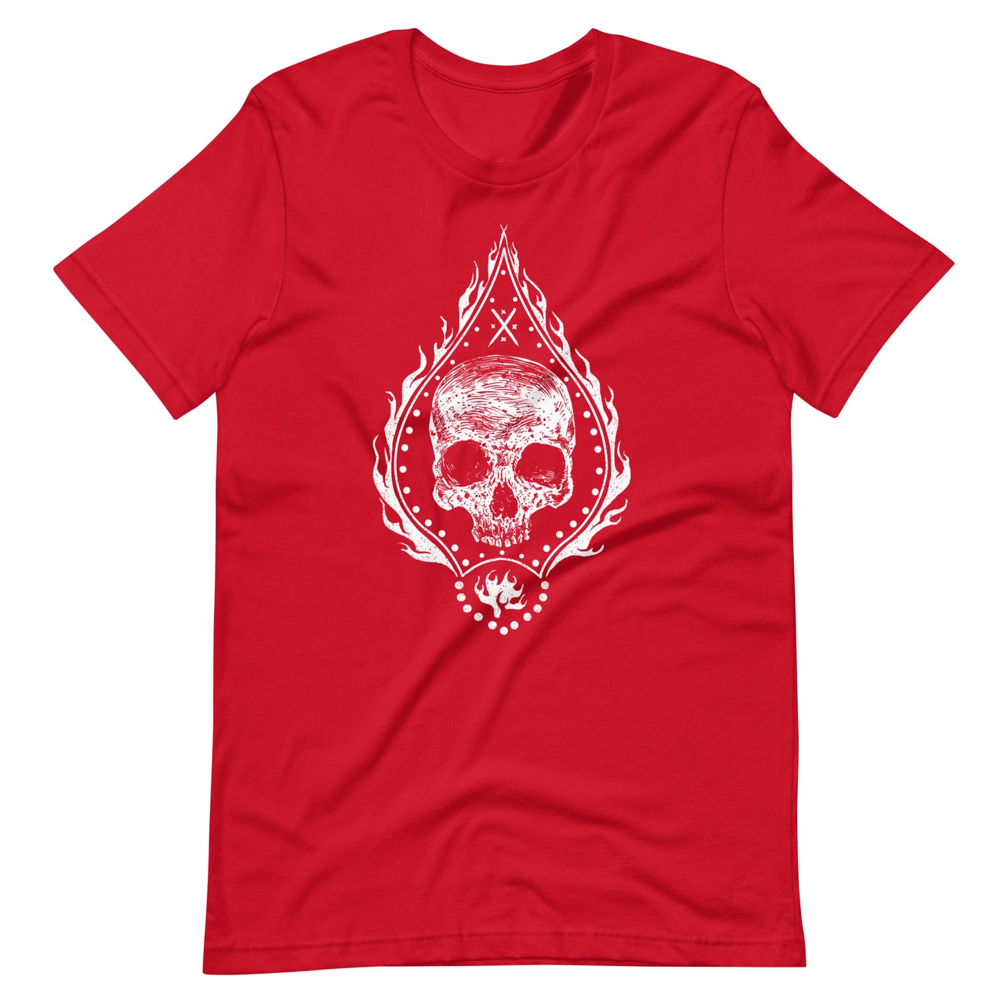 Fire Skull White - Men's t-shirt - Red Front