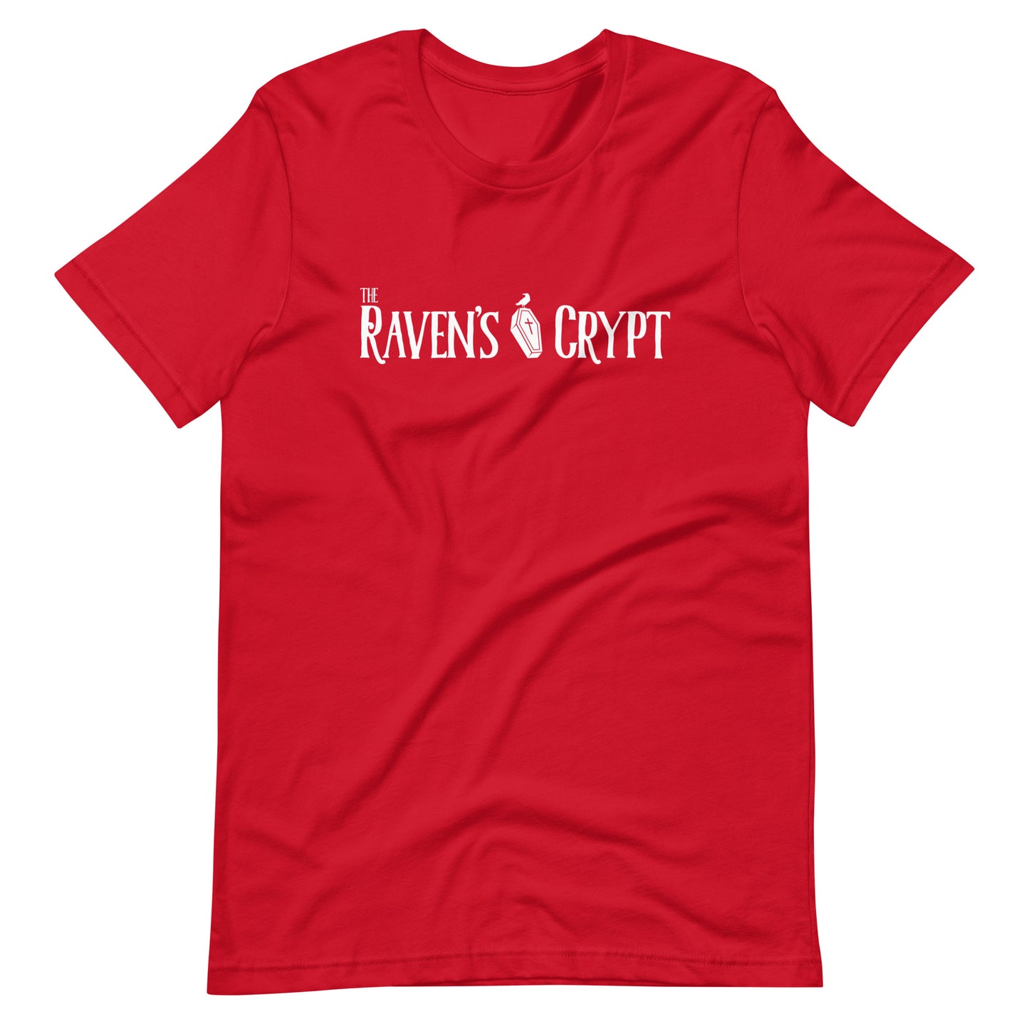 The Raven's Crypt White Logo - Unisex t-shirt - Red Front