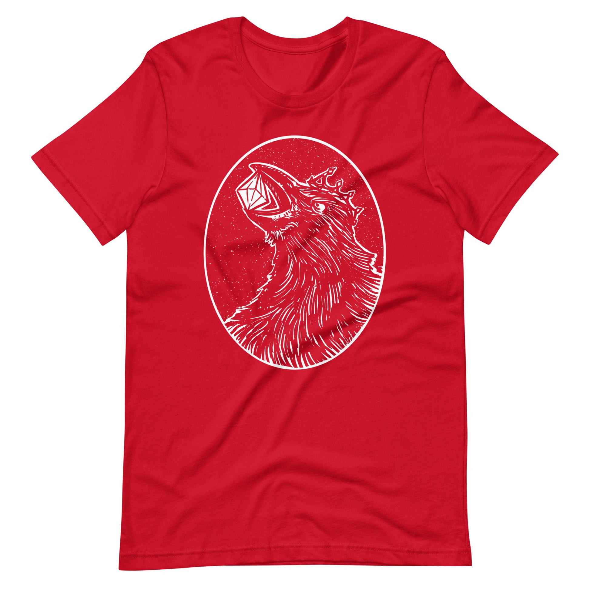 Crow Diamond White - Unisex t-shirt - Red Front