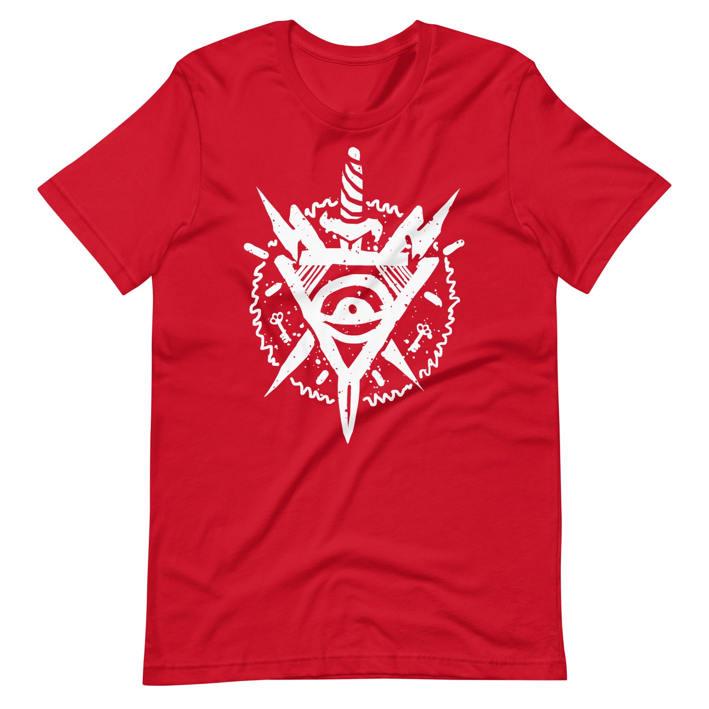 Triangle Eye White - Men's t-shirt - Red Front