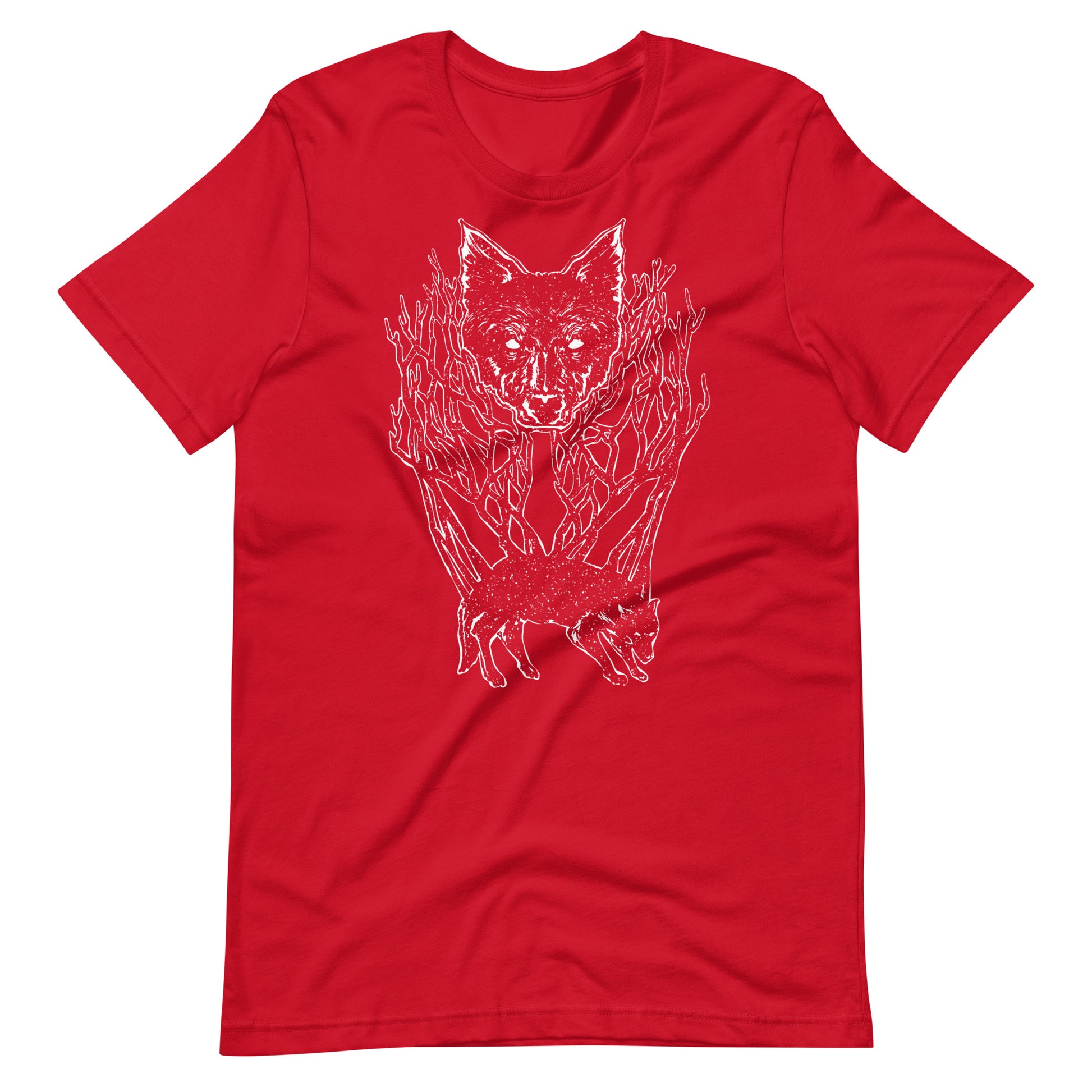 Wolf Tree White - Men's t-shirt - Red Front