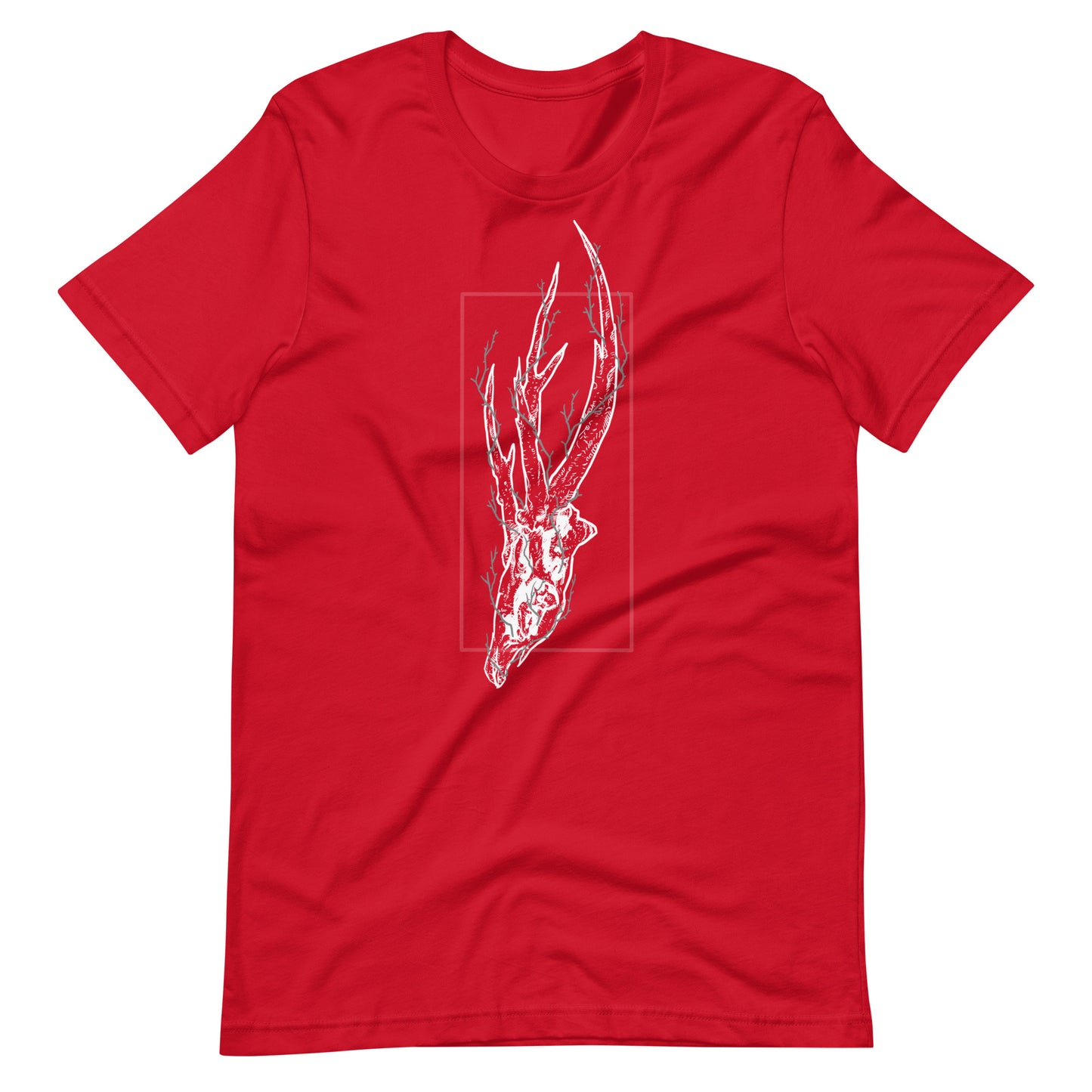 Deer Skull Tree White - Men's t-shirt - Red Front