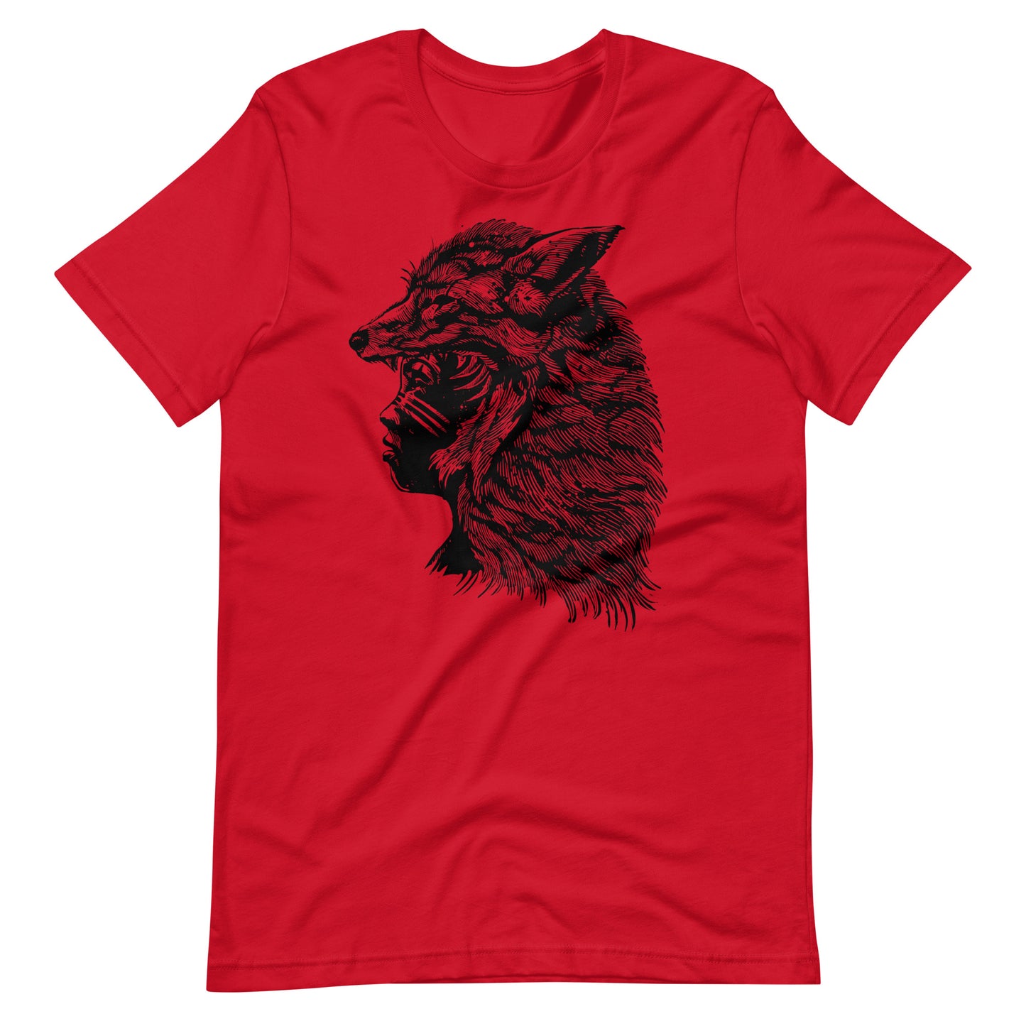 Fox Girl Black - Men's t-shirt - Red Front