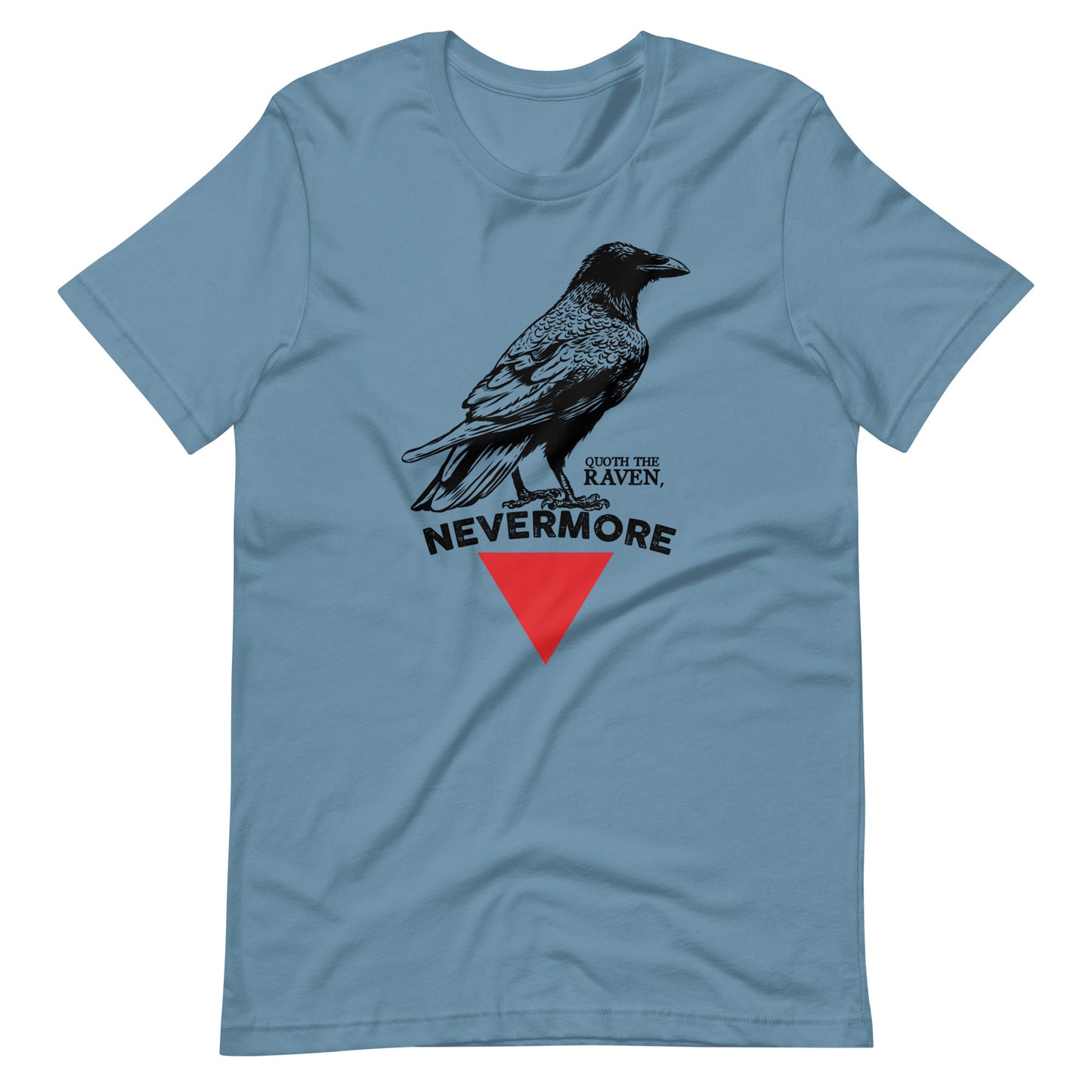 The Raven Nevermore Triangle - Men's t-shirt - Steel Blue Front