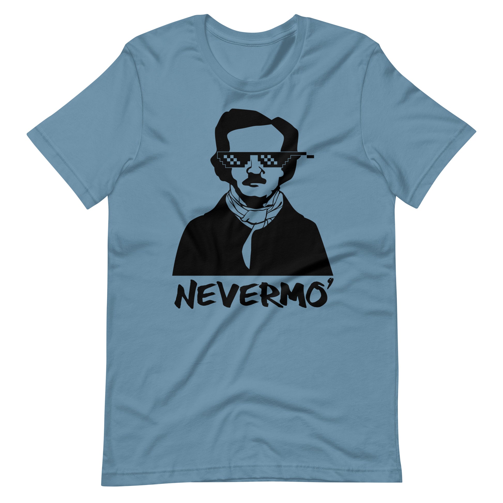 Men's Edgar Allan Poe "The Nevermo" T-Shirt - Steel Blue Front